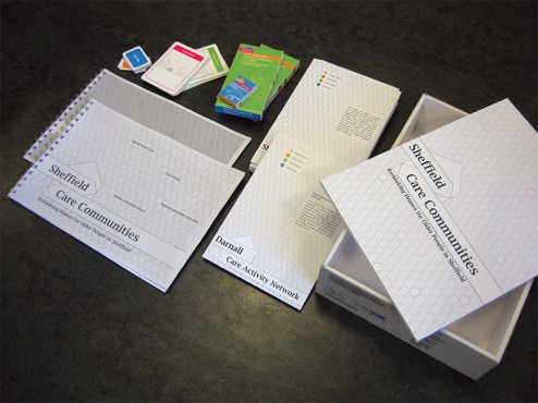 Contents: Design Toolkit, Spatial Development Toolkit, Resident Engagement Card Game, Sheffield Care Actitiy Network, Sheffcare Activity Network and Darnall Activity Network